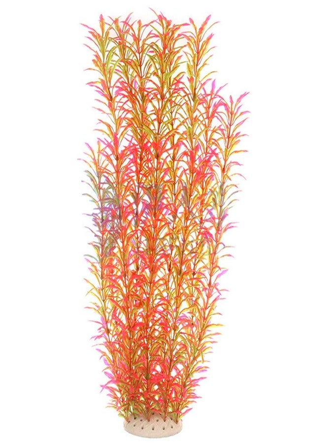 Norgail Large Aquarium Plants Artificial Plastic Fish Tank Plants Decoration Ornaments Safe for All Fish 21 Inches Tall (1pcs Pink) - Image 1